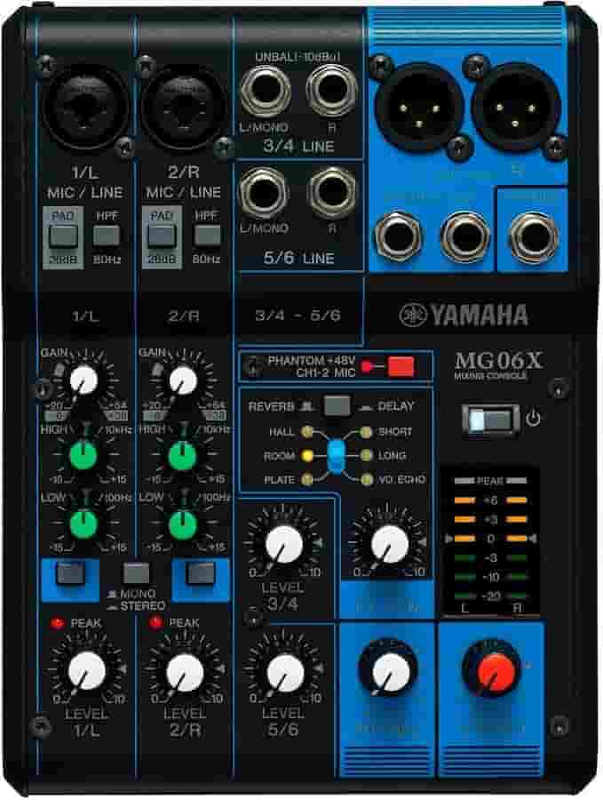 YAMAHA MG06X  CONSOLAS ANALÓGICAS CON USB Y EFECTOS 6 canales